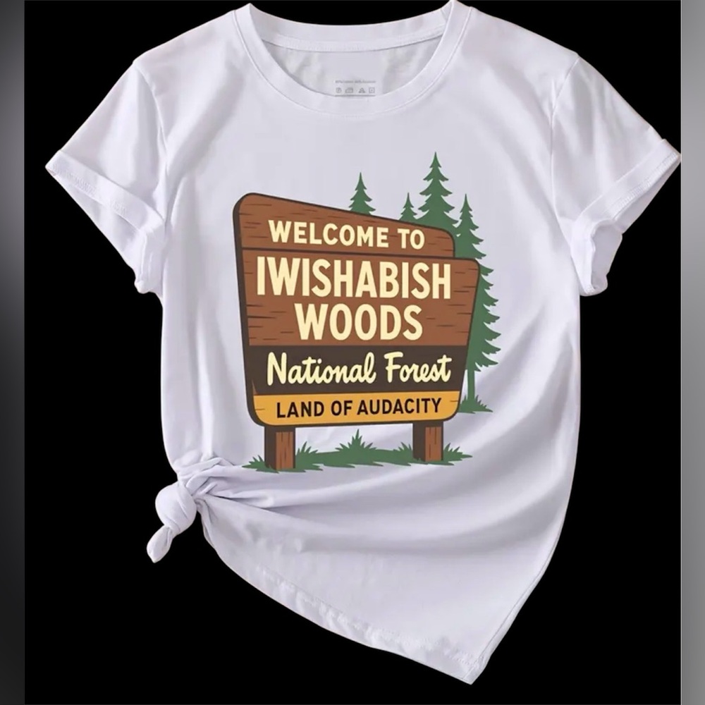 NWOT IWISHABISH WOODS Graphic Tee – Size XL – NWOT – 100% Cotton - Picture 3 of 4